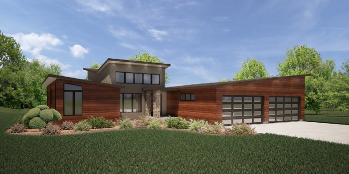 Front view of Neutra Custom home