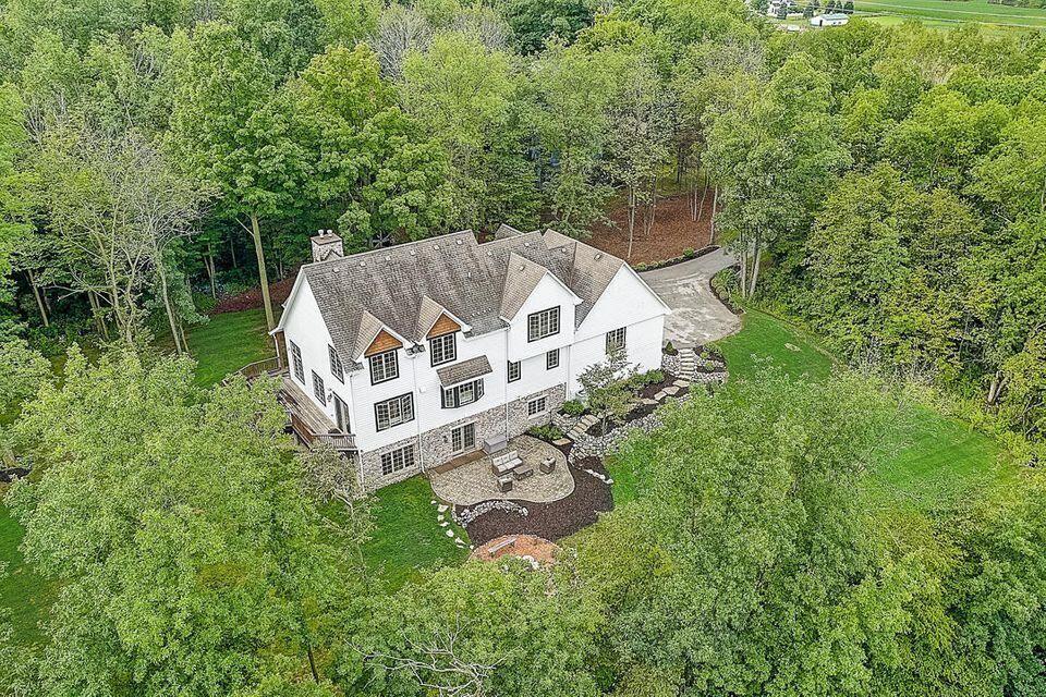 Exterior view from above of the  Montana Custom home designed and build by Mikkelson Builders