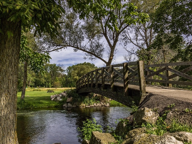 Bridge over water in Ozaukee County.