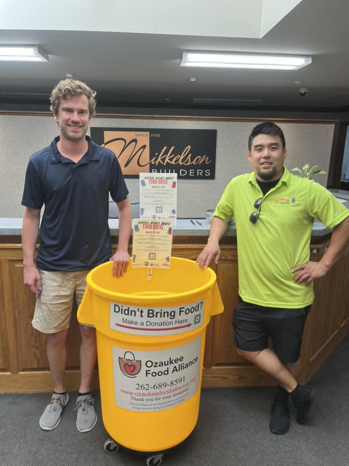 Our team receiving our barrel for the Barrel Mania 2024 Food Drive